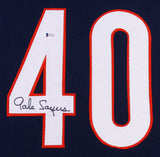 Gale Sayers Signed Bears 35" x 43" Custom Framed Jersey (Beckett) 1965 NFL R.O.Y