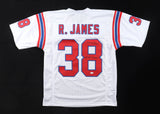Roland James Signed New England Patriots Jersey "85 AFC Champs" (JSA COA) R.B.