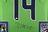 D.K. DK METCALF (Seahawks lime green TOWER) Signed Autographed Framed Jersey JSA