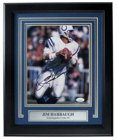 Jim Harbaugh Indianapolis Colts Signed/Auto 8x10 Photo Framed JSA 163334