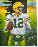 Aaron Rodgers Packers Signed 30x40 Away Giclee Canvas by Cortney Wall-LE 1 of 1