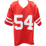 Fred Warner Autographed/Signed Pro Style sz XL Red Jersey Beckett Witness 49548