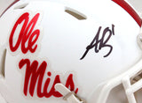 AJ Brown Autographed White Ole Miss Rebels Speed Mini Helmet- Beckett W Holo