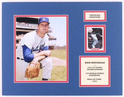 Don Drysdale Signed Dodgers 14x18 Custom Matted 1993 Nabisco All-Star Autographs