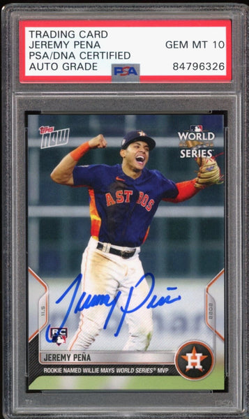 2022 Topps Now #1161 Jeremy Pena RC Rookie On Card PSA/DNA Auto GEM MINT 10