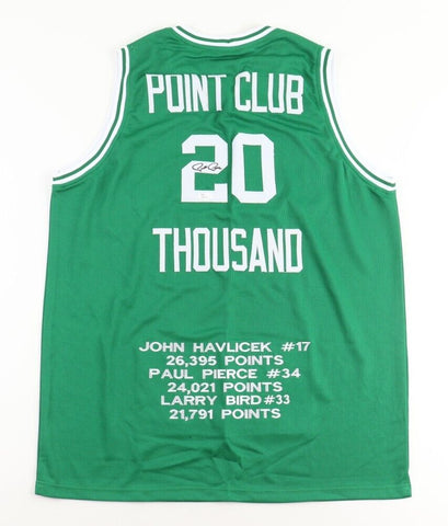 Paul Pierce Signed Career Stat Jersey (JSA COA) Boston Celtic 20,000 Point Club