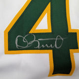 Framed Autographed/Signed Dave Stewart 35x39 Oakland White Jersey JSA COA
