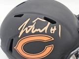 JUSTIN FIELDS AUTOGRAPHED BEARS ECLIPSE BLACK MINI HELMET BECKETT QR 220594