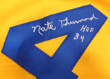 Warriors Nate Thurmond Autographed Yellow Jersey "HOF 84" Beckett QR #BS30064