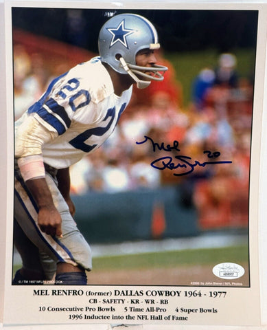 Mel Renfro Autographed 8x10 Photograph (JSA COA)