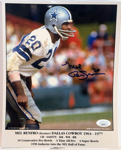 Mel Renfro Autographed 8x10 Photograph (JSA COA)