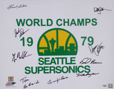 1978-79 NBA CHAMP SUPERSONICS AUTOGRAPHED 16X20 PHOTO 9 SIGS WILKENS MCS 145854