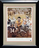 Walter Payton Autographed Framed Lithograph Photo Bears Beckett AB08919