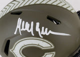 Mike Brown Signed Chicago Bears / Salute Service Alternate Speed Mini Helmet PSA