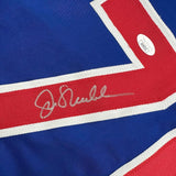 Framed Autographed/Signed Joe Maddon 35x39 Chicago Blue Baseball Jersey JSA COA