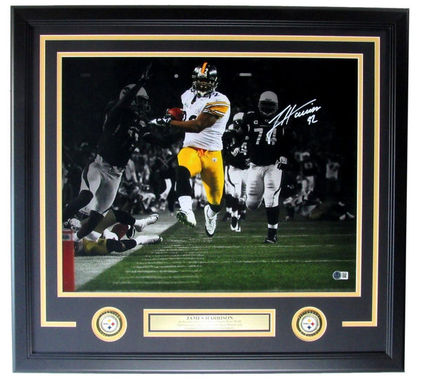 James Harrison Steelers Signed/Autographed 16x20 Photo Framed Beckett 204960