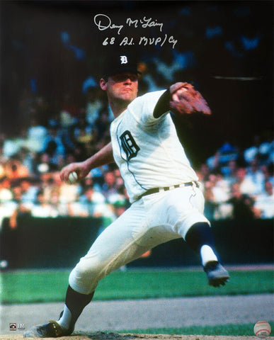 Denny McLain Signed Tigers Pitching 16x20 Photo w/68 AL MVP, CY - (SCHWARTZ COA)
