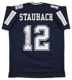 Roger Staubach Authentic Signed Navy Blue Pro Style Jersey BAS Witnessed