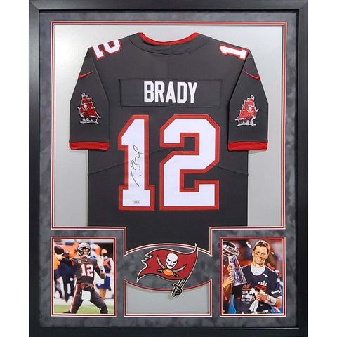 Tom Brady Autographed Signed Framed Tampa Bay Buccaneers Jersey FANATICS