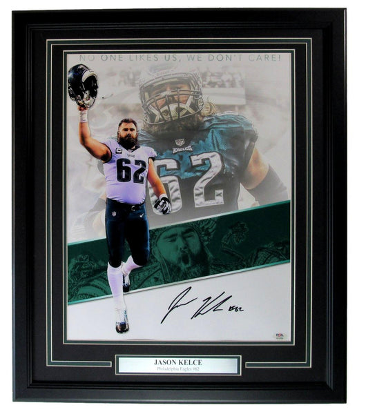 Jason Kelce Eagles Signed/Autographed 16x20 Photo Framed PSA/DNA 207855