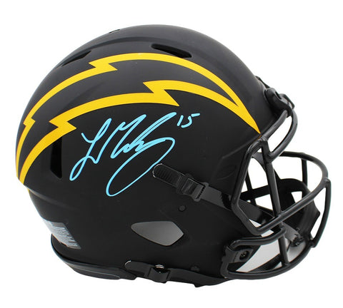 Ladd McConkey Signed Los Angeles Speed Authentic Eclipse NFL Helmet- Blue Ink