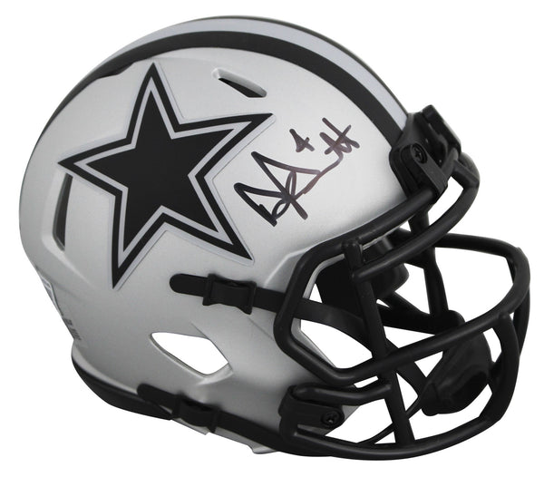 Cowboys Dak Prescott Authentic Signed Rave Speed Mini Helmet BAS Witnessed