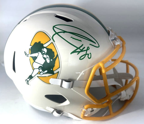 Packers DONALD DRIVER Signed Full Size RETRO Replica Speed Helmet AUTO - JSA