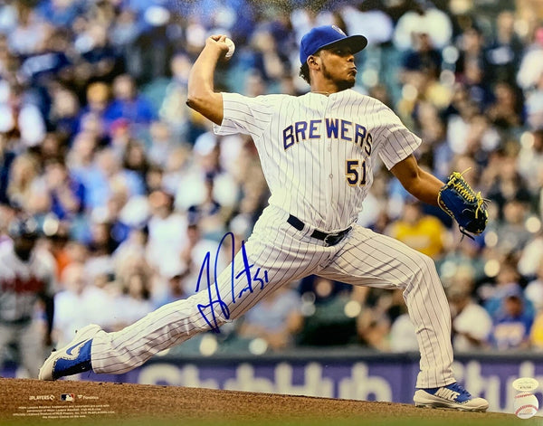 Brewers All Star Pitcher FREDDY PERALTA Signed 16x20 Photo #1 AUTO - JSA