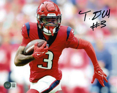 NATHANIEL TANK DELL SIGNED AUTOGRAPHED HOUSTON TEXANS 8x10 PHOTO BECKETT