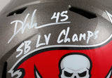 Devin White Signed Tampa Bay Buccaneers F/S Speed Helmet W/ Insc-Beckett W Holo
