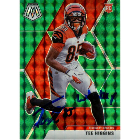 Tee Higgins Autographed Panini Prizm Mosaic Who Dey Trading Card Beckett 48935