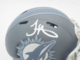 TYREEK HILL AUTOGRAPHED DOLPHINS SLATE GRAY SPEED MINI HELMET BECKETT 233362