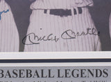 DiMaggio Mantle Williams Signed Framed Yankees 8x10 Baseball Photo BAS LOA