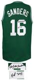 Tom Sanders Signed Green Custom Basketball Jersey w/Satch, HOF - (SCHWARTZ COA)