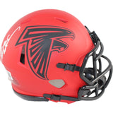 Deion Sanders Autographed Atlanta Falcons Rave Mini Helmet Beckett Witness 51733