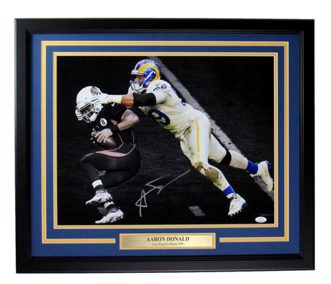 Aaron Donald Signed/Autographed LA Rams 16x20 Photo Framed JSA 166095