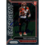Tee Higgins Autographed Panini Prizm Emergent Who Dey Trading Card Beckett 48918