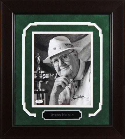Byron Nelson Authentic Signed 8x10 Framed Vertical B&W Photo JSA #R96169