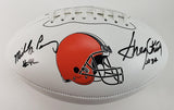 Michael Dean Perry & Greg Pruitt Signed Cleveland Browns Logo Football (JSA)