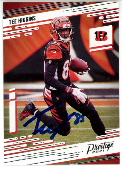 Tee Higgins Autographed 2021 Panini Prestige #70 Trading Card Beckett 50241