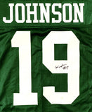 Keyshawn Johnson Signed New York Jets Green Jersey (JSA COA) 3xPro Bowl W.R.