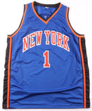 Chris Childs Signed Knicks Blue Jersey (All World Holo) New York Guard 1994-2001
