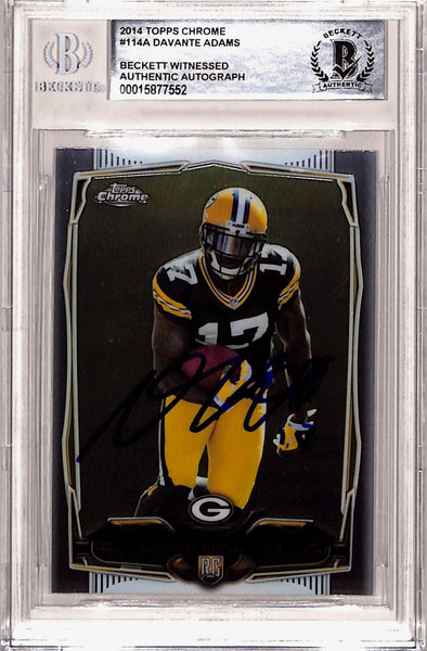Davante Adams Signed 2014 Topps Chrome #114 Trading Card Slab Beckett 43294
