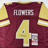 Autographed/Signed Zay Flowers Boston College Maroon Football Jersey BAS COA