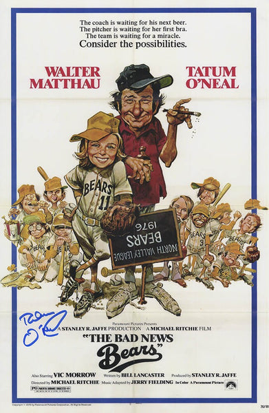 Tatum O'Neal Signed Bad News Bears 11x17 Movie Poster - (SCHWARTZ SPORTS COA)