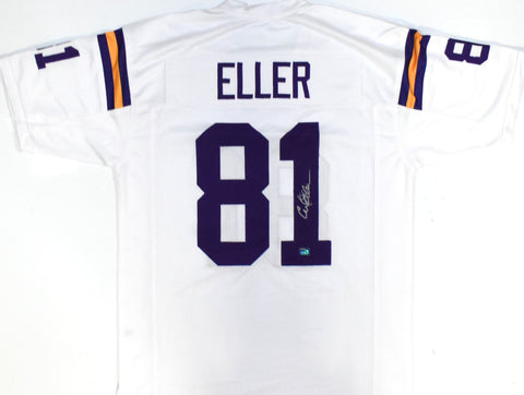 Carl Eller Autographed White Pro Style Jersey - Prova *Silver