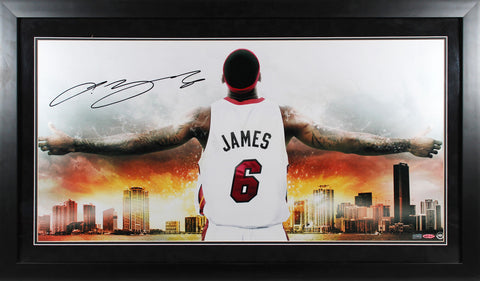 Cavaliers LeBron James Authentic Signed Framed 18x36 Photo UDA #BAM17417