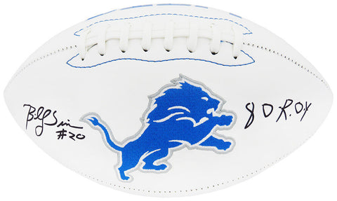 Billy Sims Signed Detroit Lions Rawlings White Logo Football w/80 ROY
