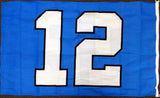 RUSSELL WILSON AUTOGRAPHED SEATTLE SEAHAWKS 12TH MAN 3X5 12 FLAG RW HOLO 130717