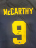JJ MCCARTHY SIGNED MICHIGAN WOLVERINES NIKE JORDAN SCREENPRINT JERSEY BECKETT QR